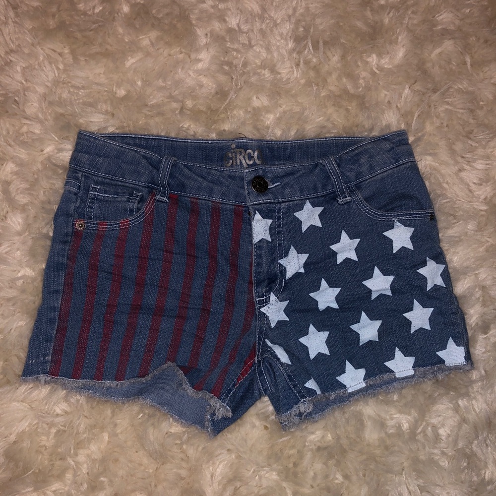 American flag jean shorts